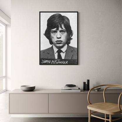 Mick Jagger Mugshot | Vintage Rock Star Art