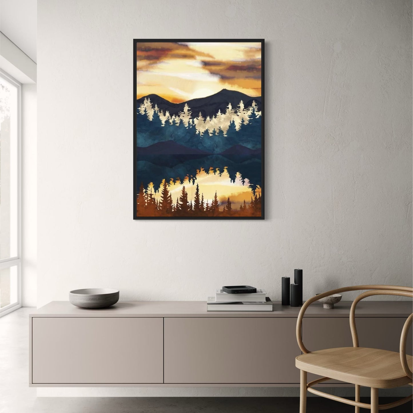 Golden Mountain Abstract Landscape