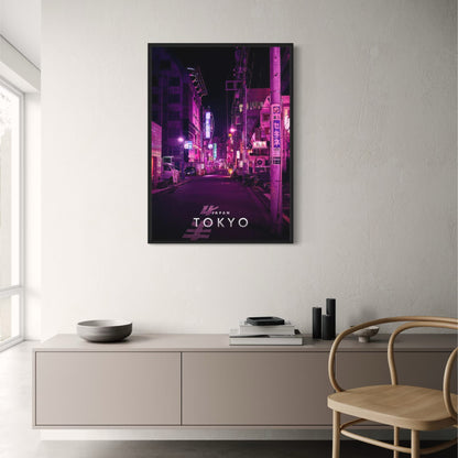 Night Street in Shibuya | Tokyo | Cityscape at Dusk | Urban Nightlife Aesthetics | Japanese Architecture Posters