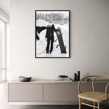 Chanel Snowboard | Fashionable Winter Sports Illustration