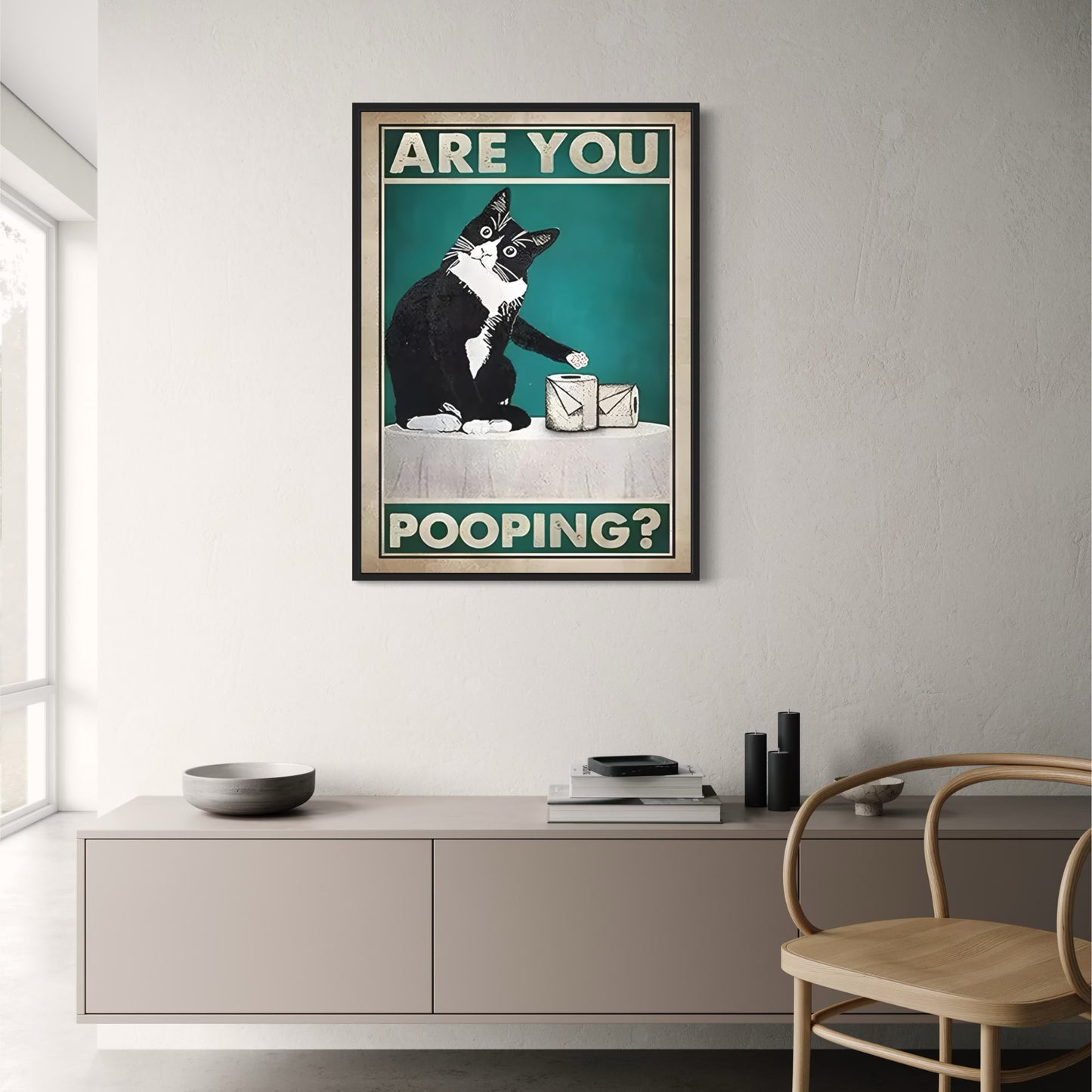 Funny Black Cat | Retro Newspaper Art