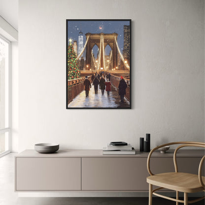 Brooklyn Bridge Night | NYC Festive Skyline