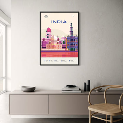 New Delhi Landmarks | Colorful Cultural Illustration