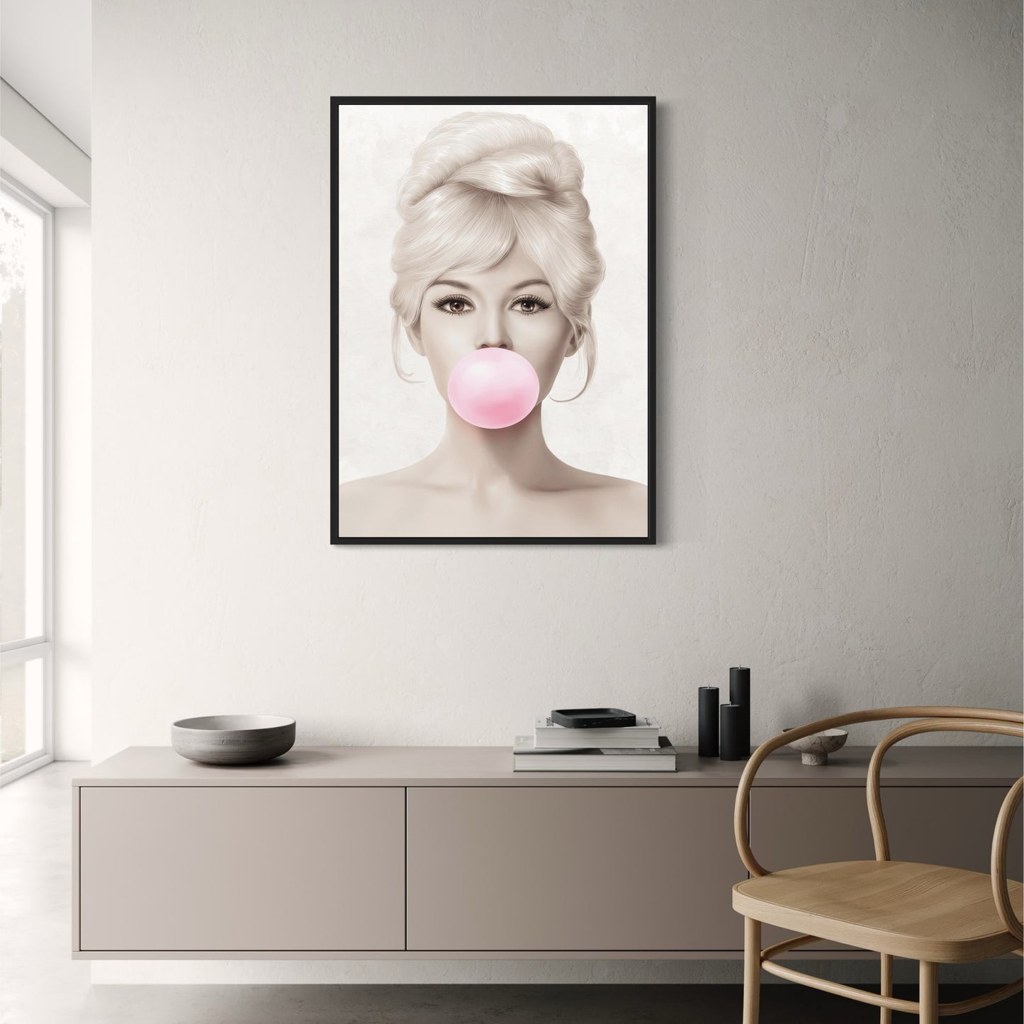 Brigitte Bardot Retro Pop Art | Bubblegum Pink