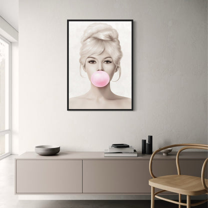 Brigitte Bardot Retro Pop Art | Bubblegum Pink
