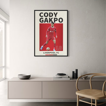 Cody Gakpo Poster | Famous Football Players Art | Soccer Decor | Home Wall Decoration