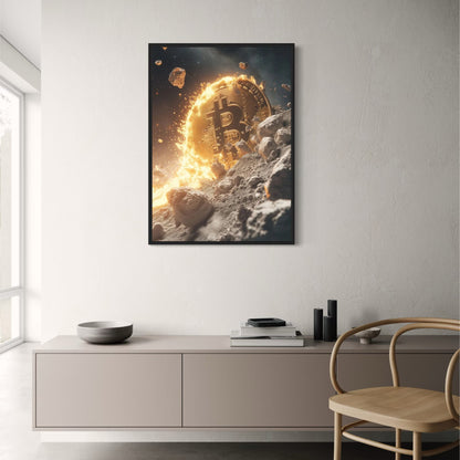 Bitcoin Explosion Poster  Crypto Digital Currency Art, Futuristic Decor | Home Decor | Decoration Poster