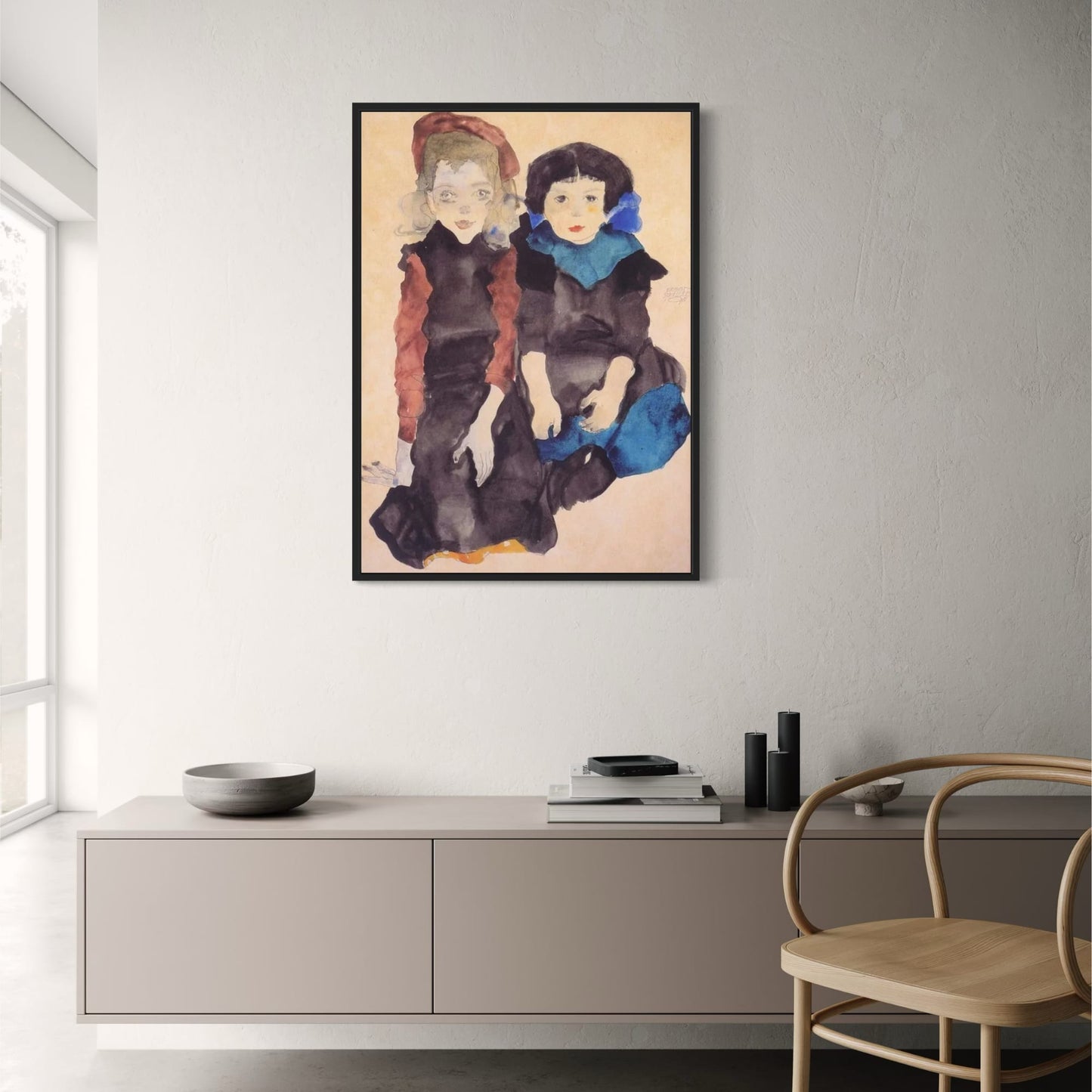 Egon Schiele | Sisters in Expression | Childhood Portrait