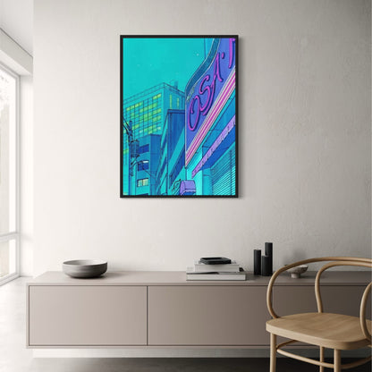 Classic Japanese Anime Poster | City Glow | Vibrant Wall Art Decor