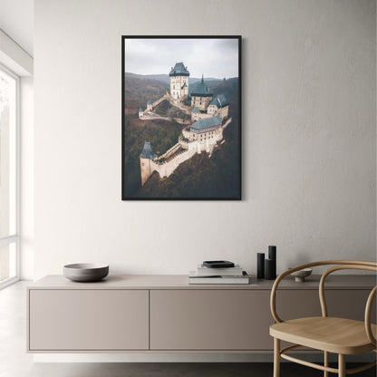 Majestic European Castles Poster | Karlstejn Castle | Czech Republic | Medieval Architecture | Built 1348