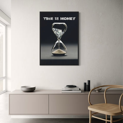 Time Is Money Hourglass | Modern Motivational Decor