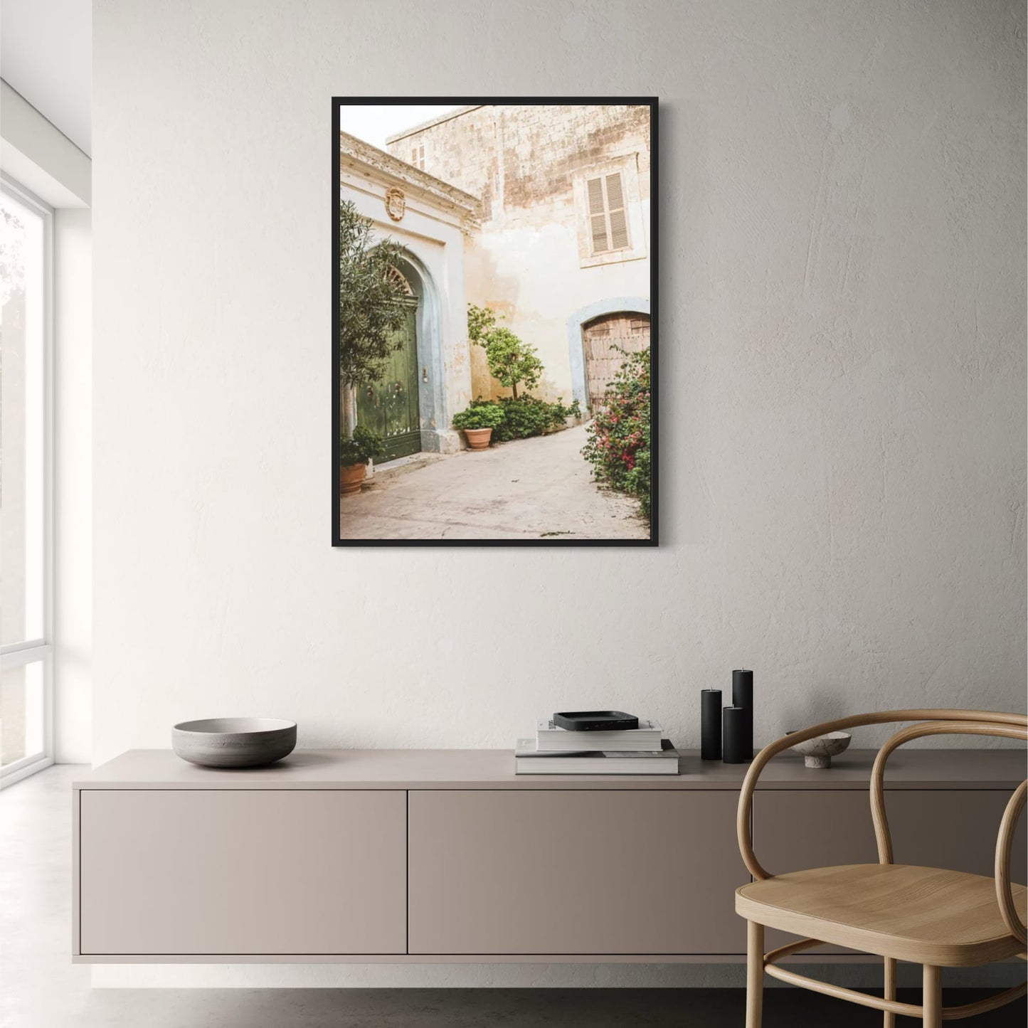 Arches & Leaves Poster | Tranquil Architectural Design | Elegant Home Decor Wall Art | Nature-Inspired | Premium Quality Print