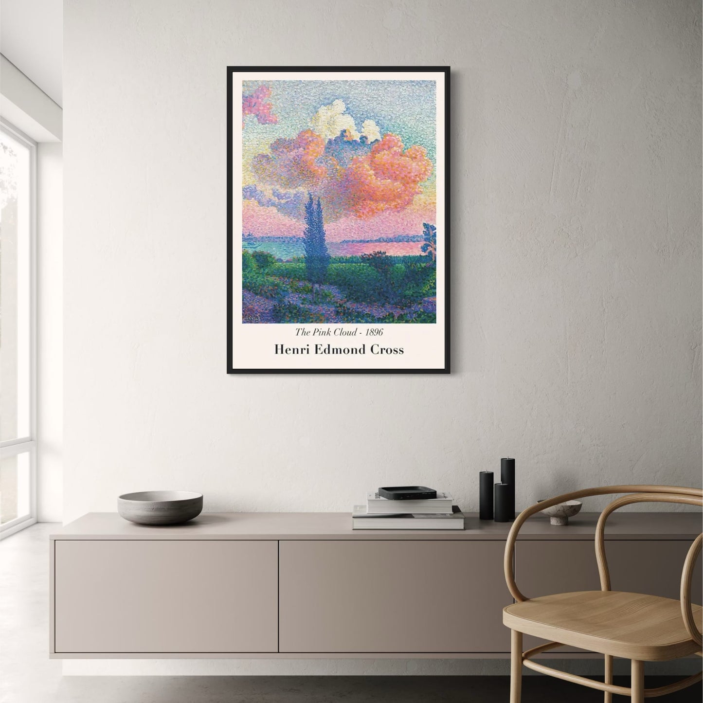 Henri Edmond Cross | The Pink Cloud 1896 | Impressionist Art Print | Decorative Wall Poster | Vintage Style Decor | Fine Art Poster | Home & Garden Décor