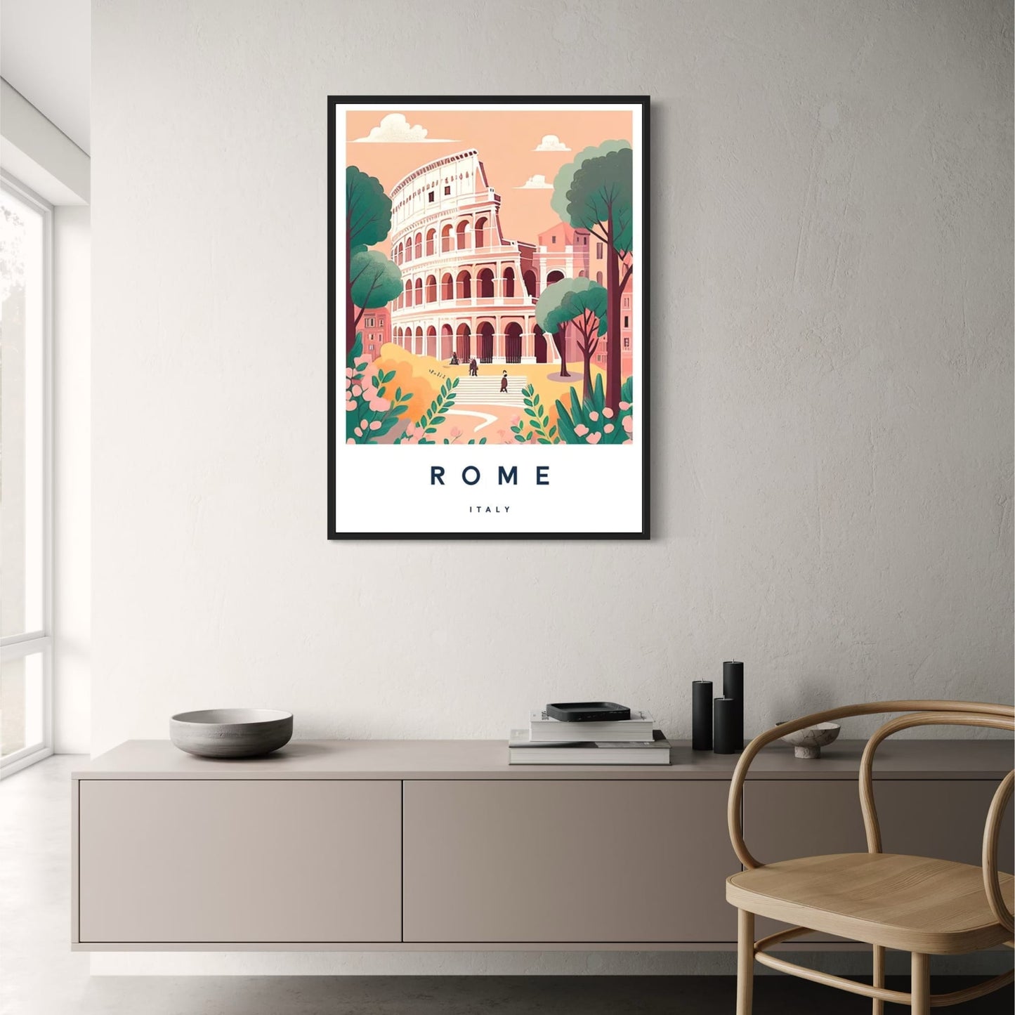 Rome Cityscape Art | Italian Landmark | Travel Poster | Wall Decor | Home & Garden | Artistic Print