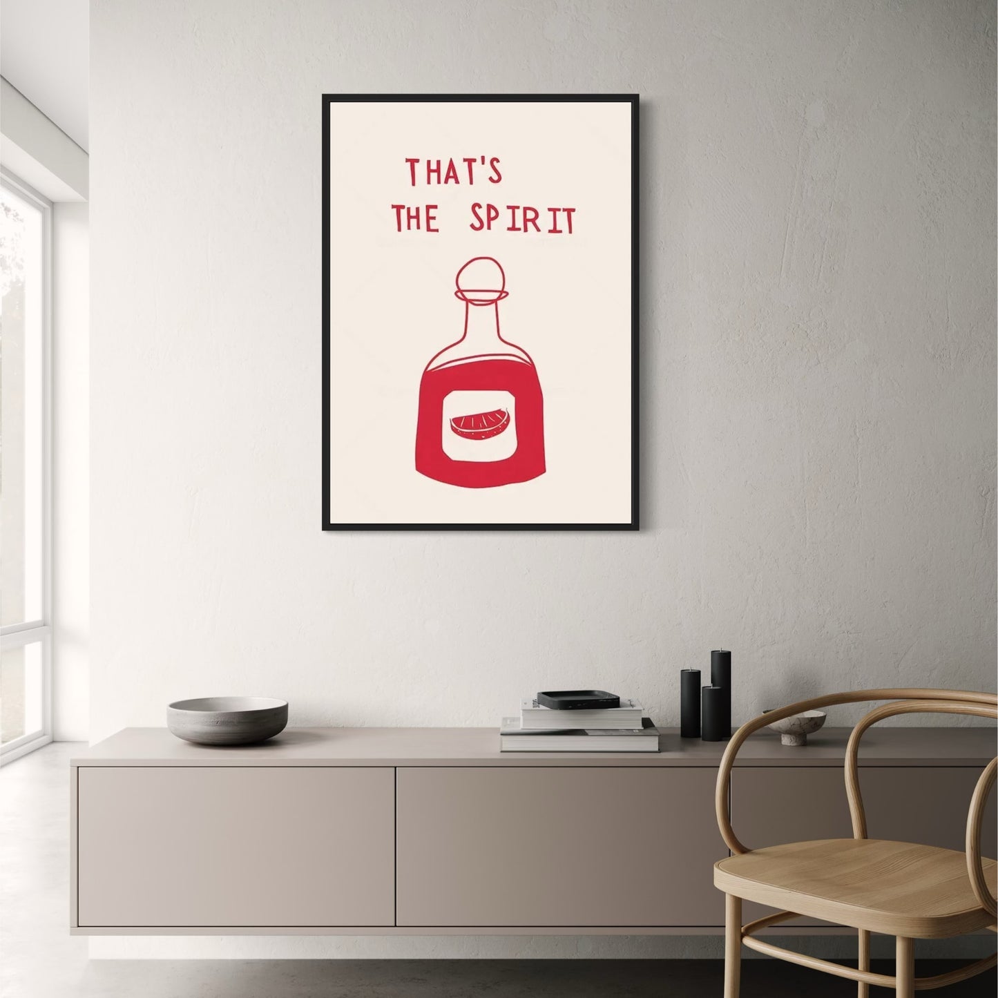 Hand Drawn Minimalist Art Poster | That's The Spirit | Modern Wall Decor | Artistic Home Decor | Artistic Visual Artwork | Contemporary Design