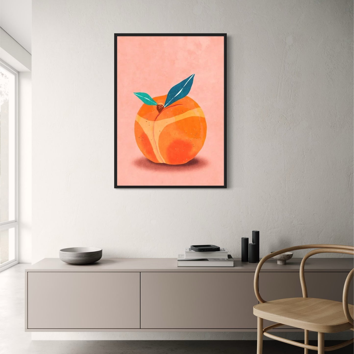 Ripe Peach | Minimalist Kitchen Art