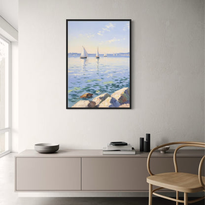Coastal Serenity | Scenic Ocean View Art | Calming Seascape Poster | Wall Decor for Home & Garden
