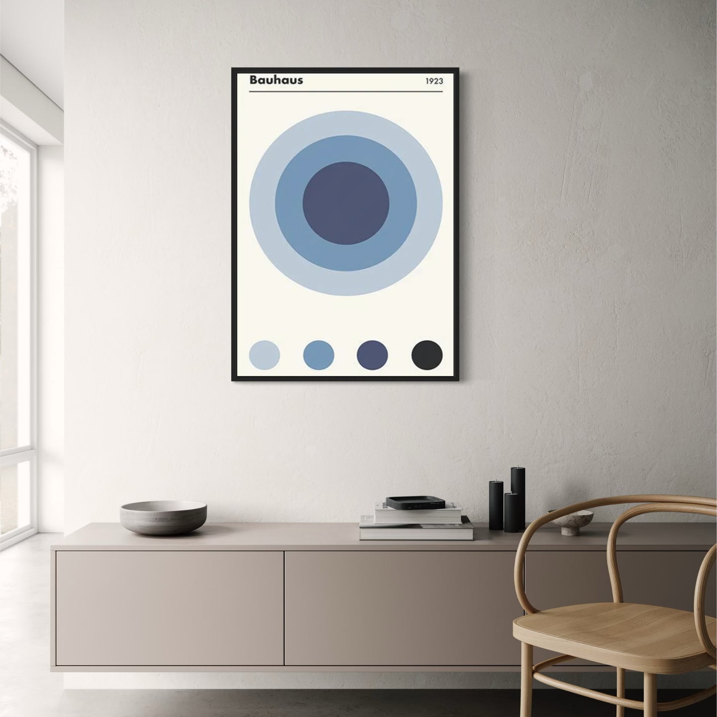 Bauhaus Geometric | Blue Accents | Minimalist Design