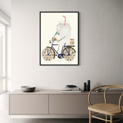 Milk and Cookies Poster | Whimsical Wheels Design | Joyful Animation Art Adventure