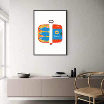 Sardines Poster | Vintage 1960 Culinary Illustration | Home Decor Wall Art | Kitchen Print