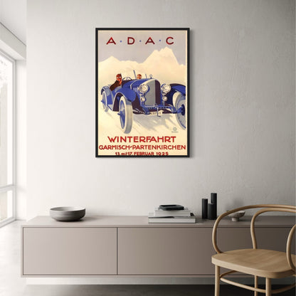 Legendary Motorsports Poster | A.D.A.C. Winterfahrt | Vintage Racing Art | Home Decor | Wall Art for Enthusiasts | Motorsport Memorabilia | Inspirational Racing Poster | High-Quality Print