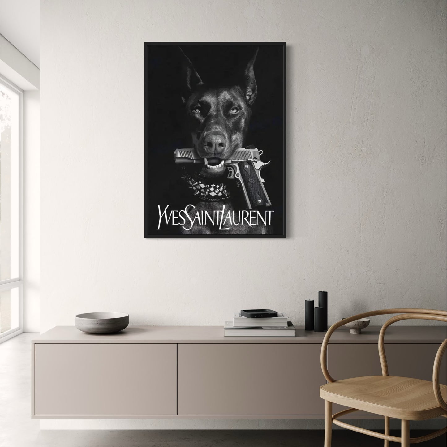 Yves Saint Laurent | Doberman & Paris Skyline
