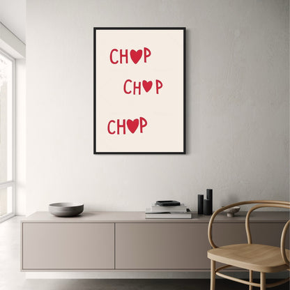 Hand Drawn Minimalist Wall Art | Contemporary Decor Poster | Chop Series Design