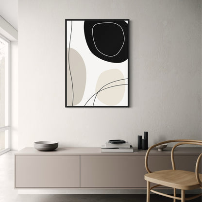 Monochrome Harmony Decorative Wall Art | Poster | Minimalist Black and White Art Print | Home Decor | Modern Art for Living Room | Aesthetic Interior Design Accent