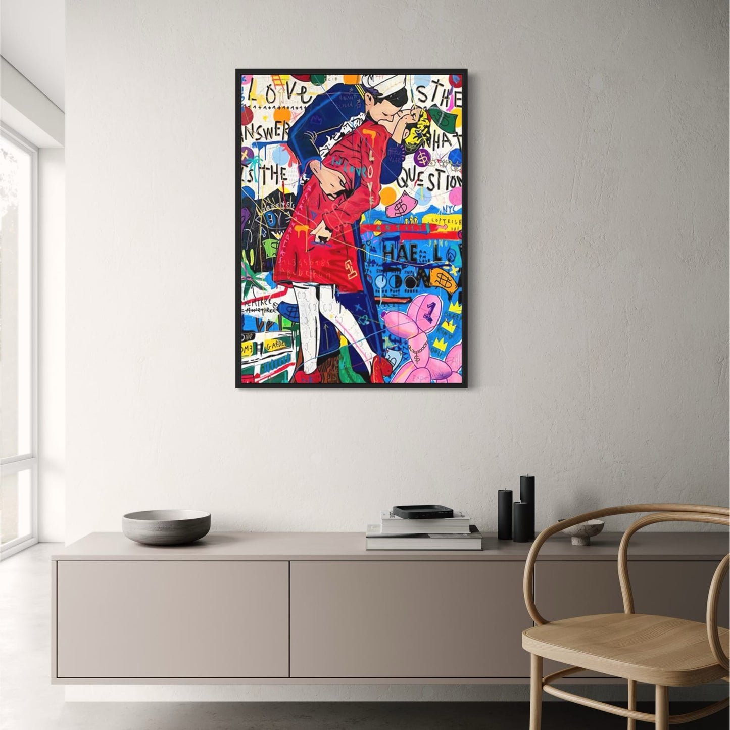 Abstract Queen Portrait Poster | Street Pop Graffiti Art | Canvas Wall Art for Living Room Decor