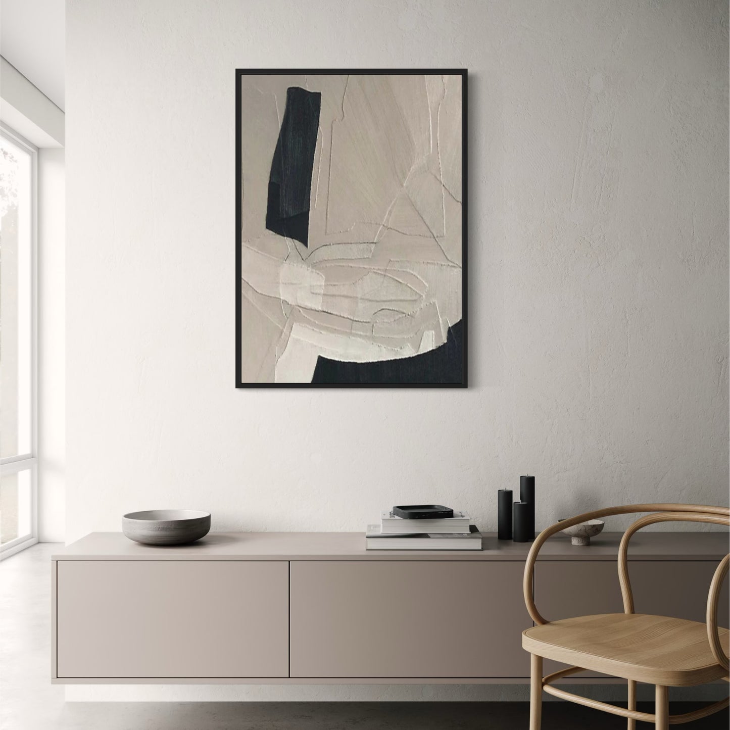 Negative Space Minimalist | Black & White Abstract