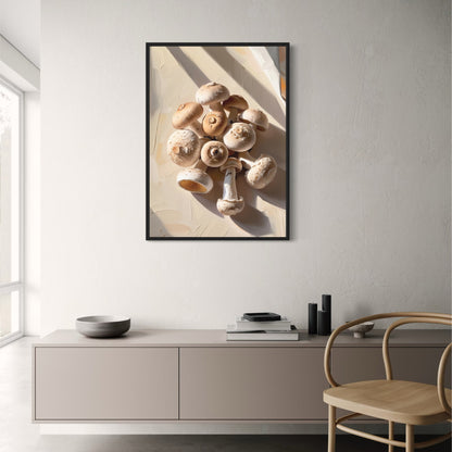 Fresh Mushrooms Artwork | Botanical Wall Poster | Nature-Inspired Decor | Home & Garden Art | Visual Artwork for Living Space
