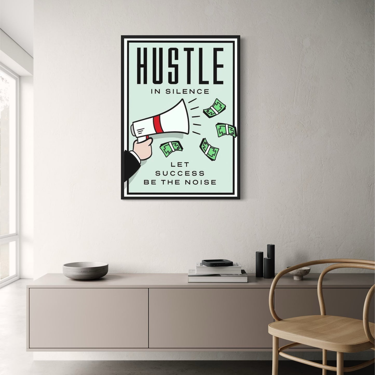 Hustle in Silence | Modern Motivational Art