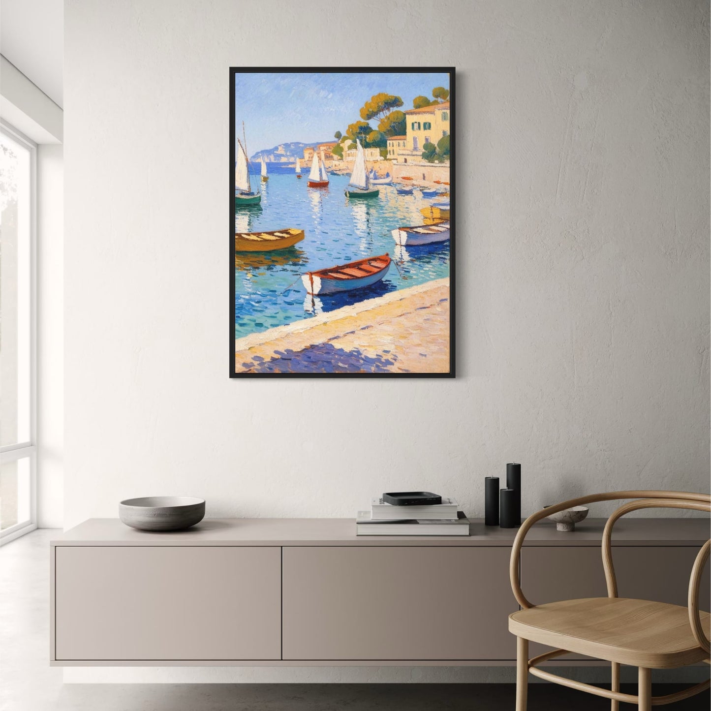 Serene Ocean View | Tranquil Seaside Landscape | Blue & White