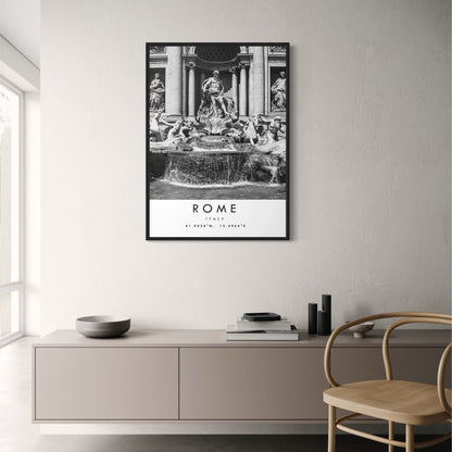 Trevi Fountain Poster | Scenic Rome Landmark | Italy Wall Art Decor | Captivating Charm of Rome
