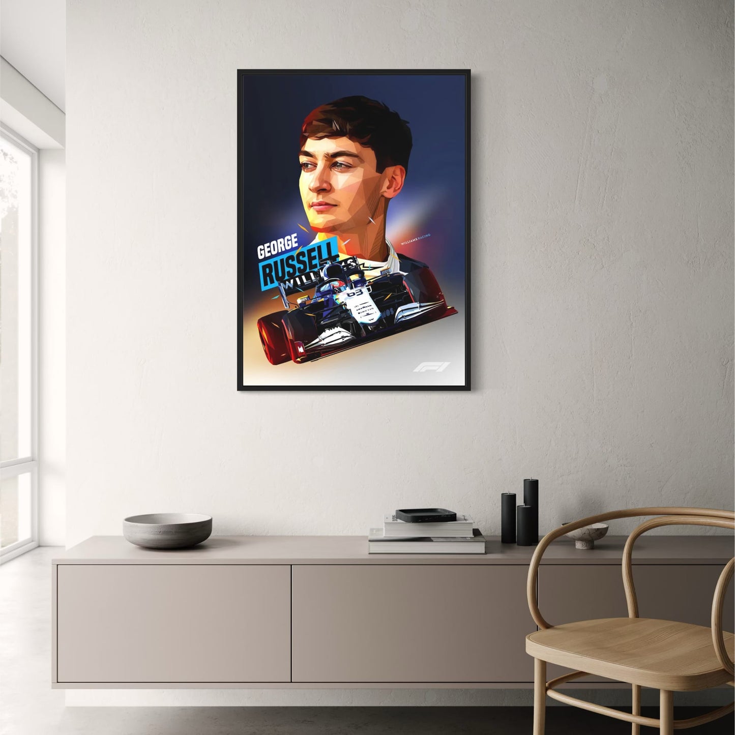 George Russell | F1 Racer Helmet | Motorsport Art