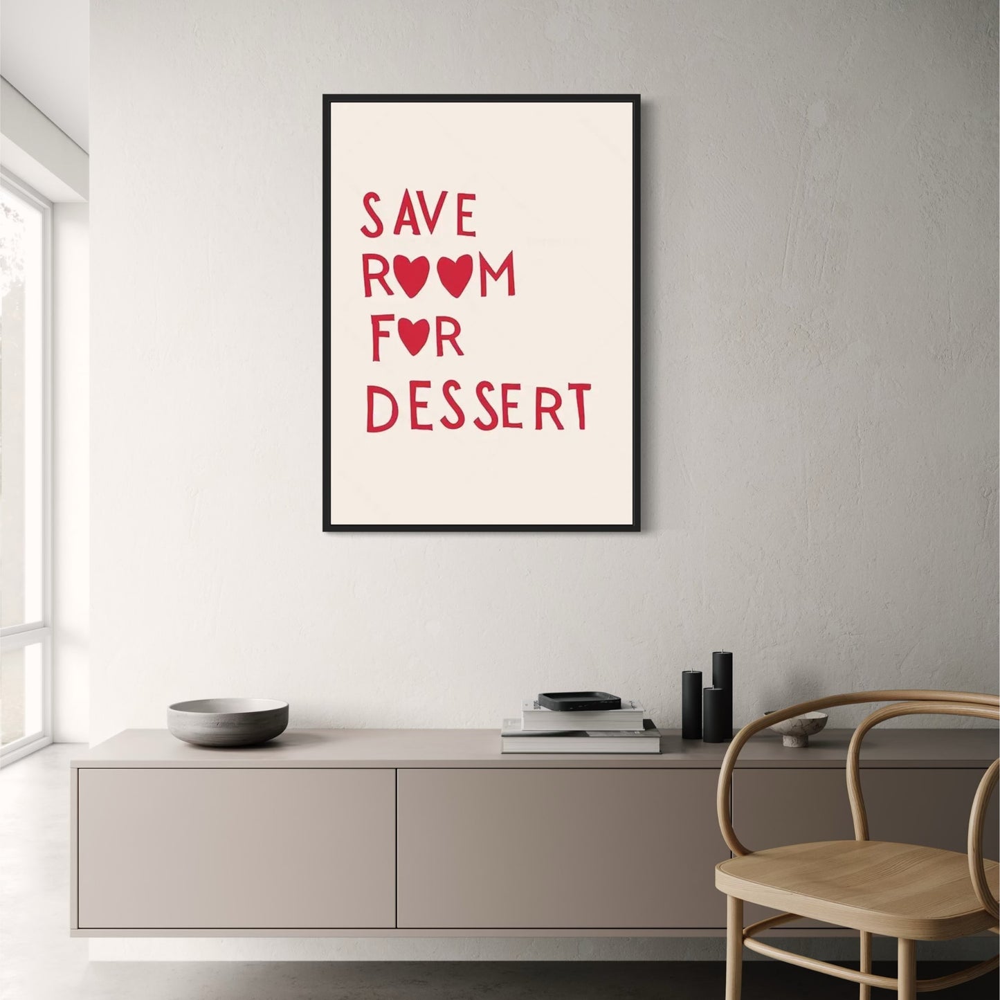 Minimalist Dessert Art | Monochrome Kitchen Decor