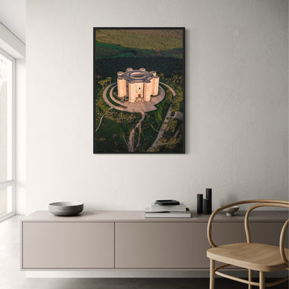 Majestic European Castles Poster | Italy | Andria | 1240 | Castel del Monte | Scenic Wall Art Decor
