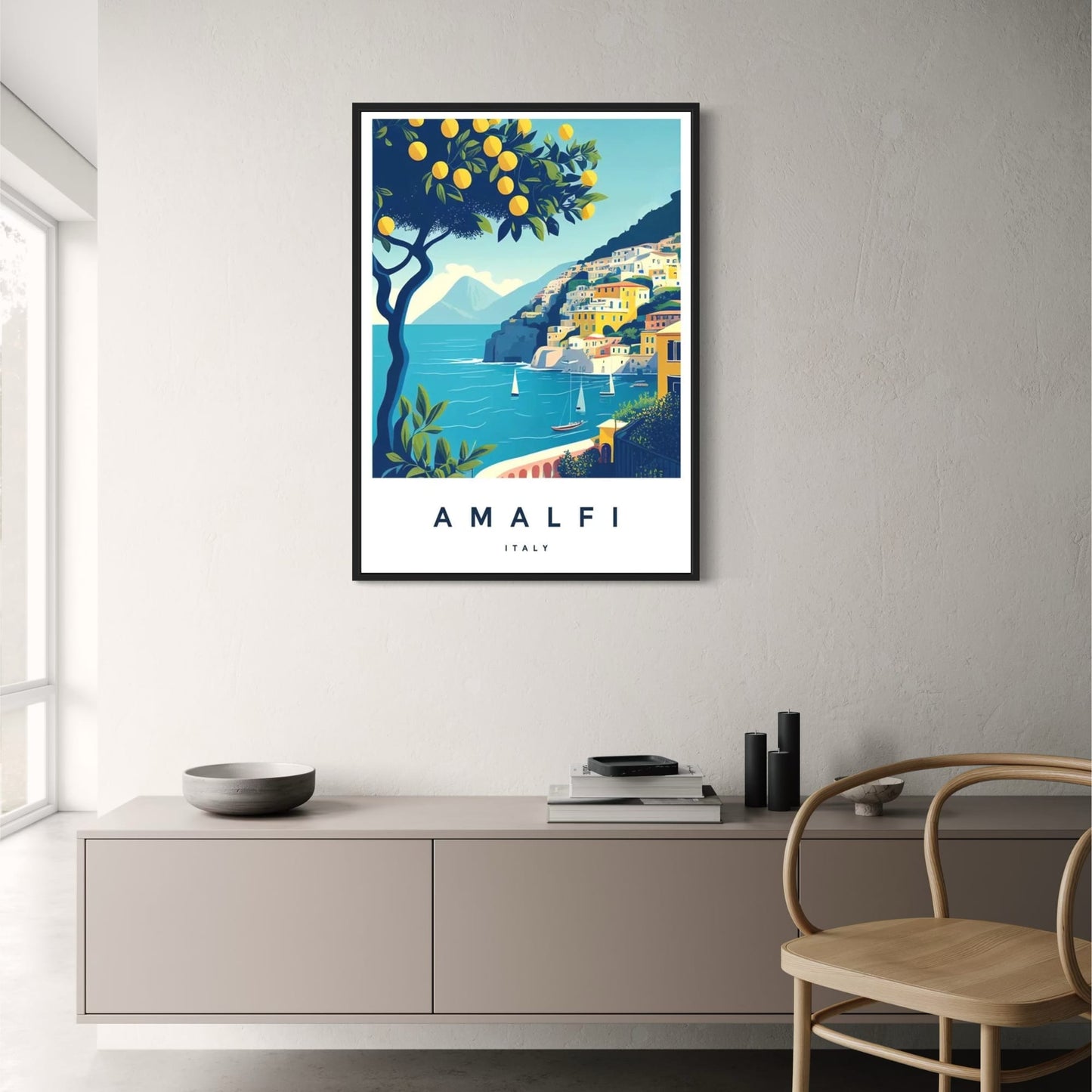 Amalfi Coast Vintage Scenic | Italian Seaside Decor