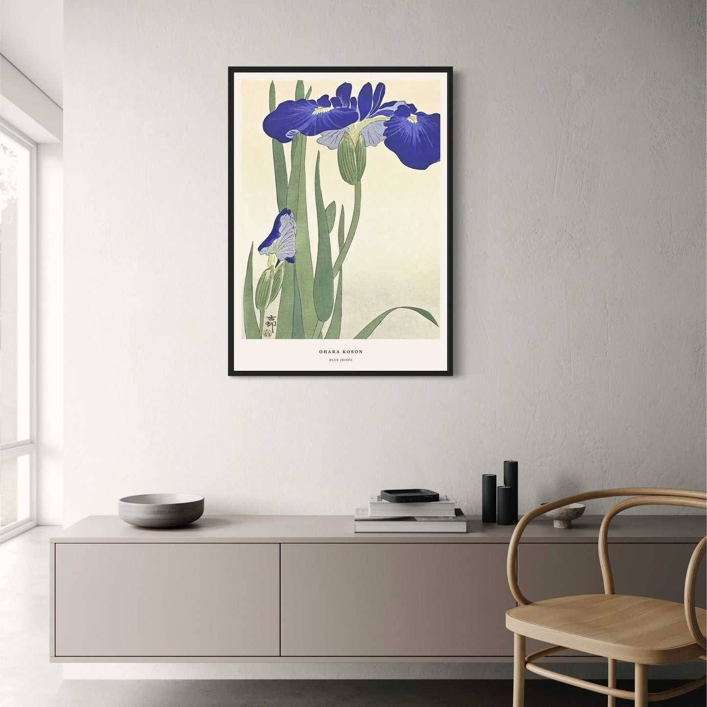 Ohara Koson | Blue Irises | Ukiyo-e Style