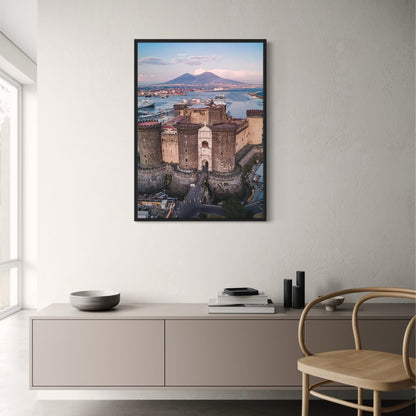 Majestic European Castles Poster | Italy's Naples | Historic Castel dell'Ovo | 6th Century BCE Artwork