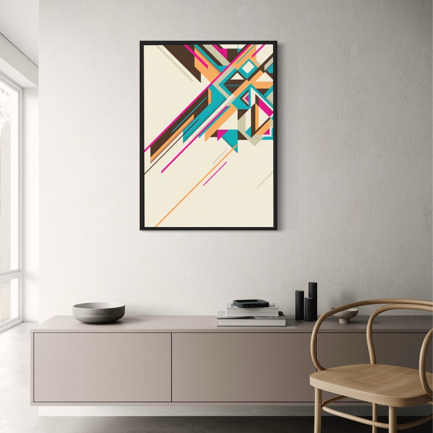 Bauhaus Geometric Poster | Urban Textured Facades | Modern Wall Art for Home Decor