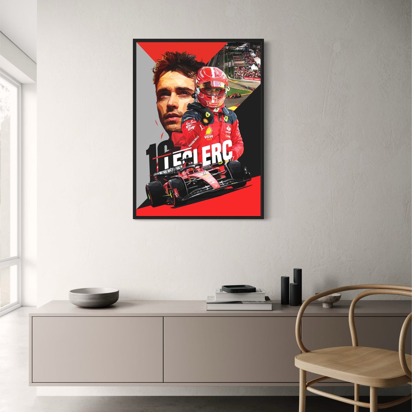 Charles Leclerc F1 Legend | Racer Helmet Art | Formula 1 Poster | Home Decor