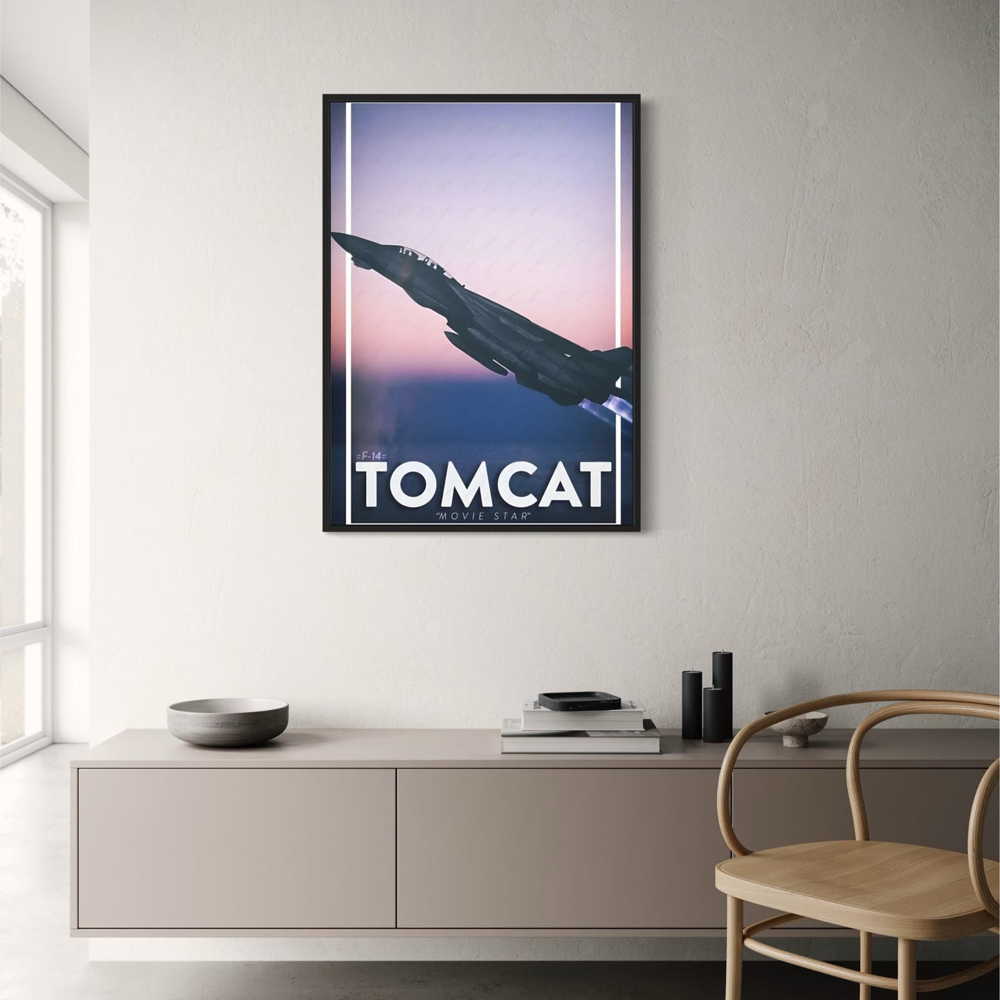 F-14 Tomcat Fighter Jet Poster | Cinematic Military Aircraft Art Print | Home Office Gallery Decor