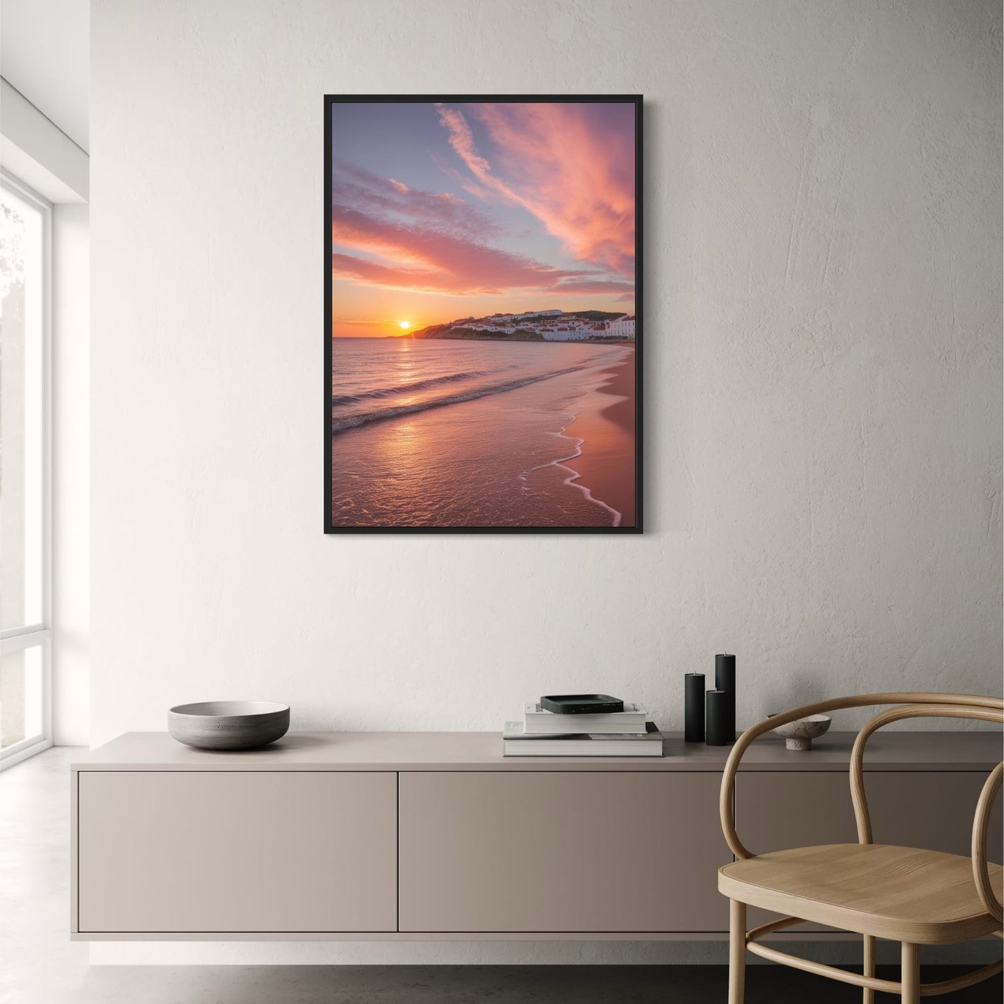 Calming Coastal Scene Poster | Ocean Waves Art | Tranquil Beach Print | Coastal Wall Decor | Seascape Artwork | Serene Shoreline Poster | Coastal Home Decor | Calming Beach Scene Poster
