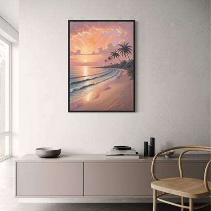 Calming Coastline Poster | Serene Ocean View Art Print | Beach Decor for Home | Coastal Wall Art