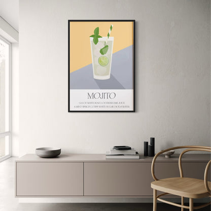Mojito Cocktail Recipe | Wall Art Decor Poster | Home & Garden Decorative Artwork
