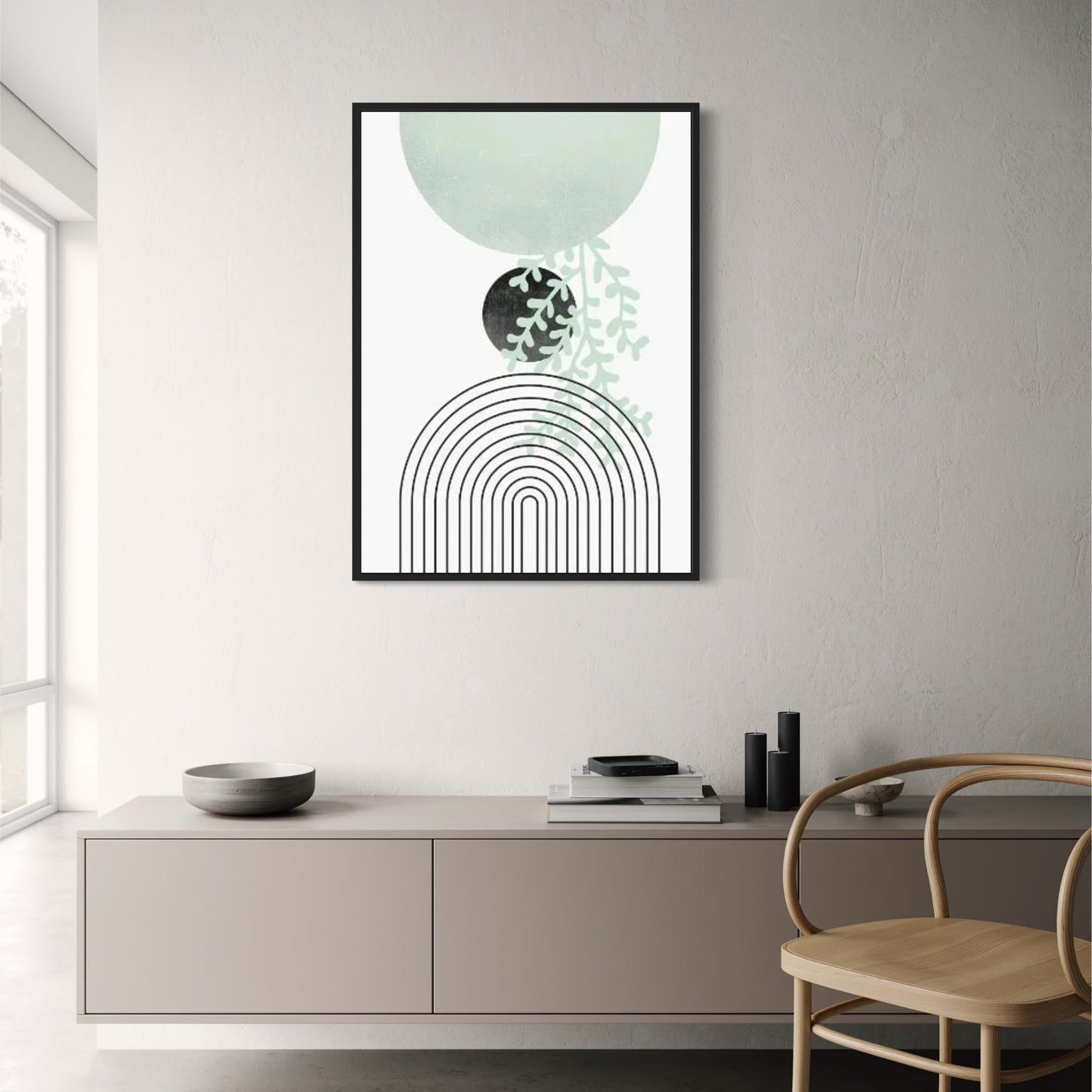 Minimalist Botanical | Serene Green Art