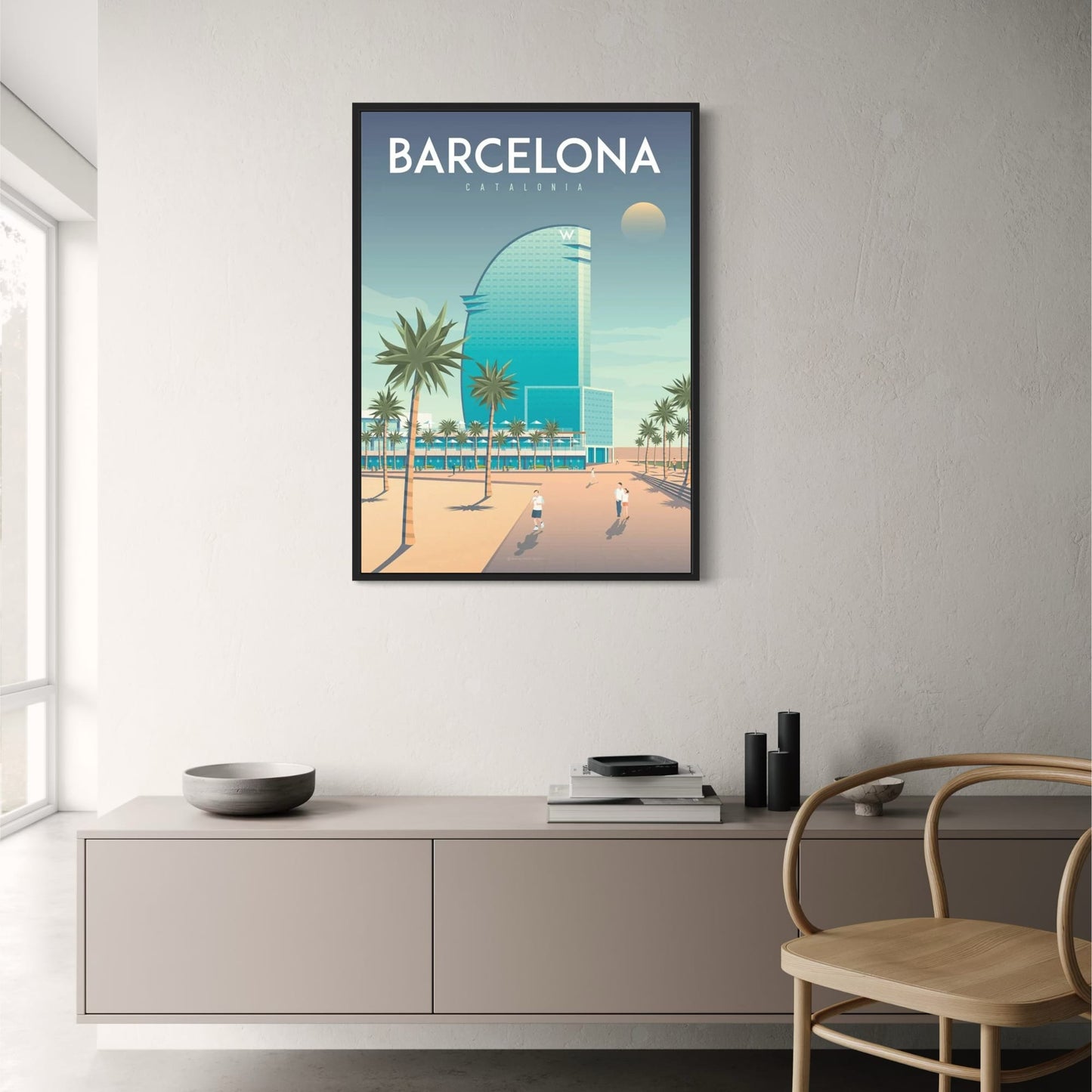 Iconic Destinations | Barcelona Aesthetic | Vibrant Cityscape Poster | Spanish Architecture | Wall Art Decor