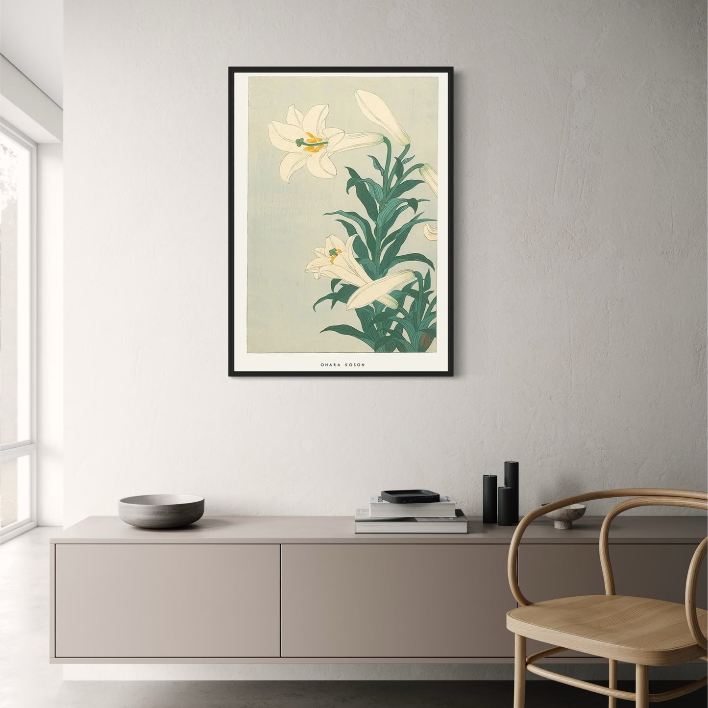 Ohara Koson | Japanese Ukiyo-e | Lilies Artwork