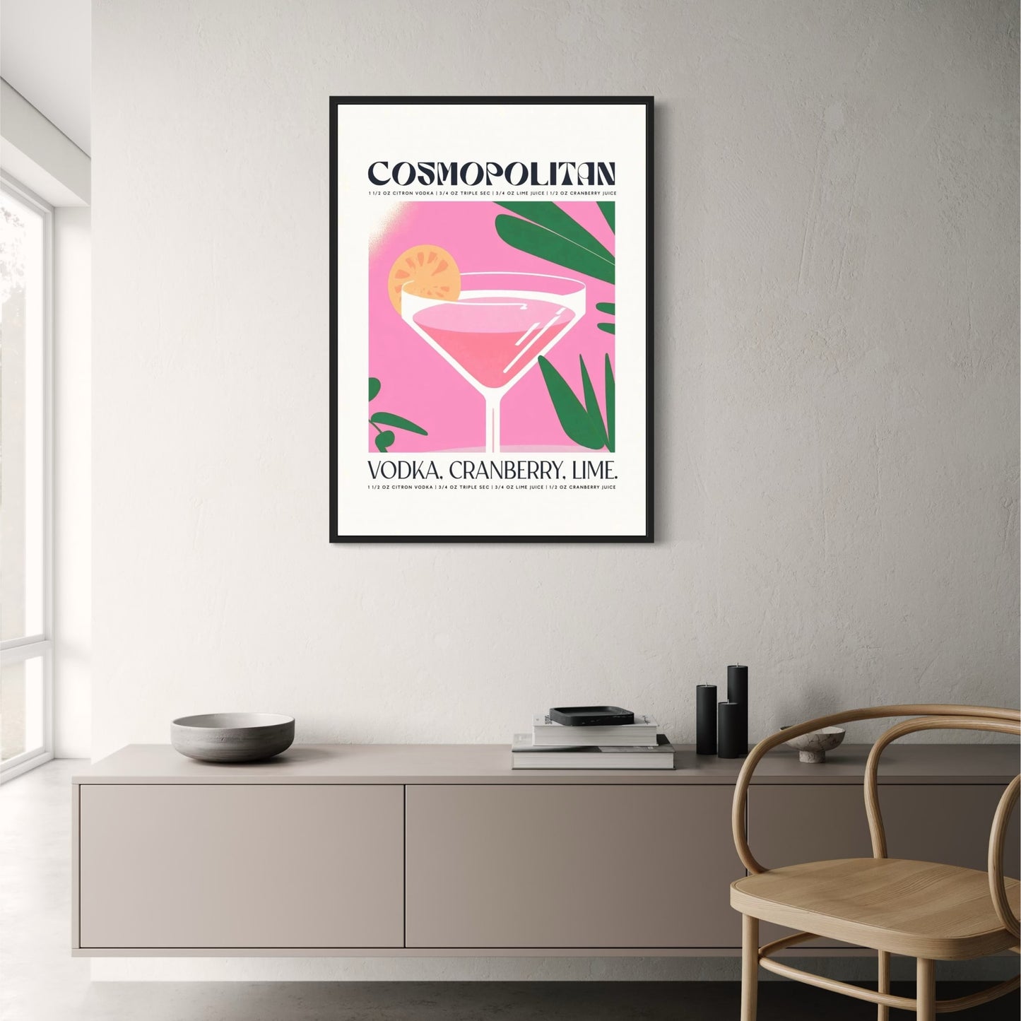 Vodka Cranberry Lime | Modern Drink Illustration